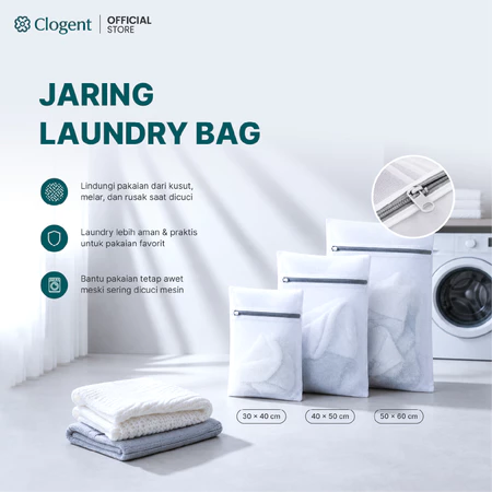 CLOGENT Laundry Bag Kantong Jaring Cuci Pakaian Anti Kusut Anti Rusak