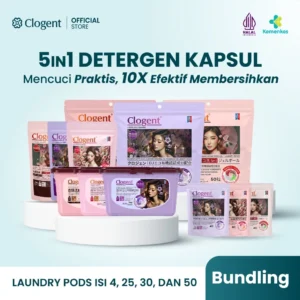 Clogent Detergent Kapsul 5-in-1 30 PCS  Laundry Pods Dengan 10x Kekuatan Antibakteri Wangi Tahan Lama