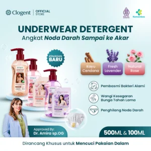 Clogent Sabun Cuci Pakaian Dalam Bundling Pack Anti Bau Anti Bakteri Aman Kulit Sensitif 500ml 100ml